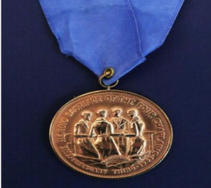 The Legion of Honor Bronze Medallion by the Chapel of Four Chaplain