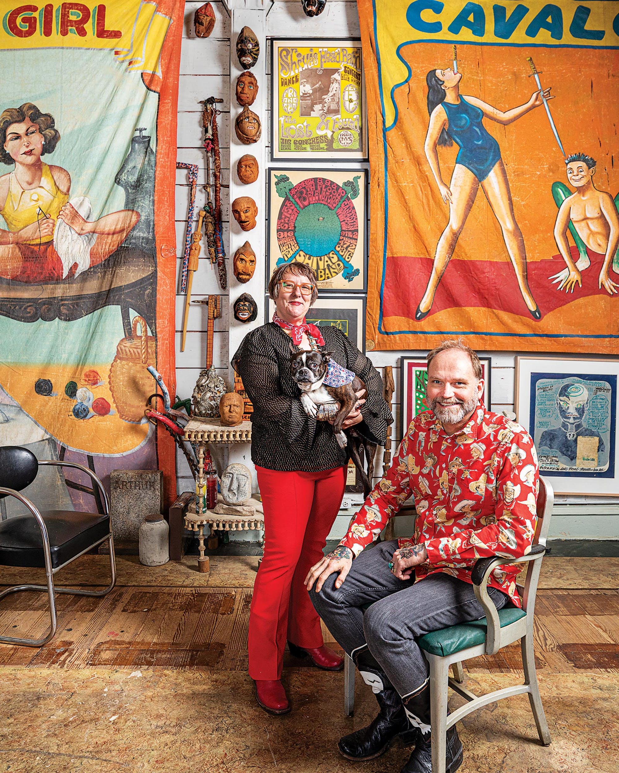 ulie and Bruce Lee Webb w/ dog - Photo by Jeff Wilson (Texas Monthly Magazine)