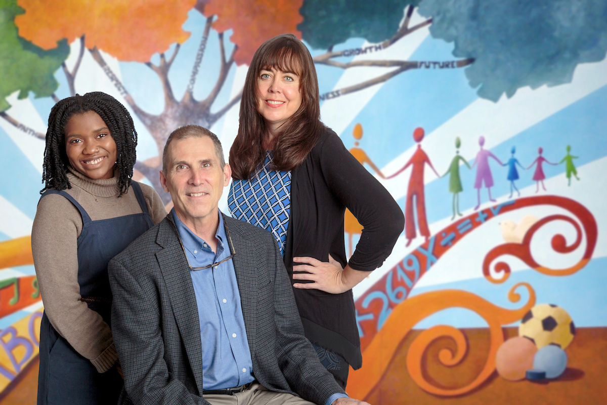 Dr. Gerald Driskill, center, received a national grant to study foster care collaborative networks in Arkansas. Dr. Gerald worked with two graduate students, Chantel Ceaser, left, and Michelle Malone, right, in the M.A. in Applied Communication Studies to conduct in depth interviews.