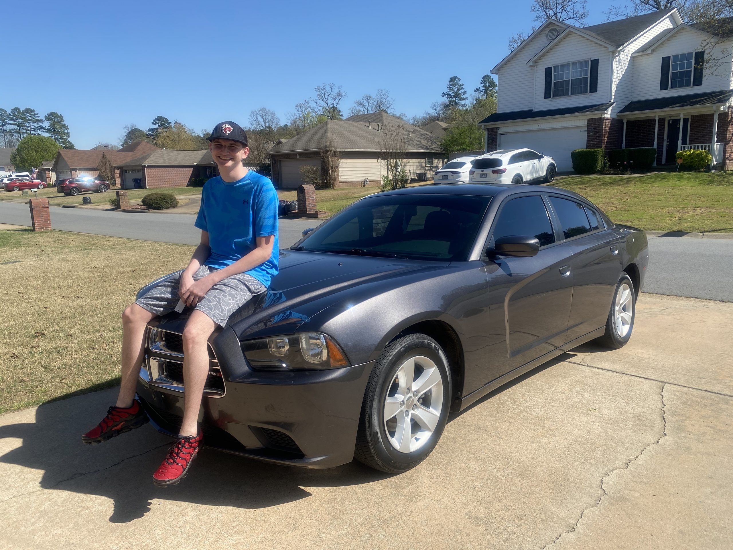 Mason Gillespie with his beloved car.