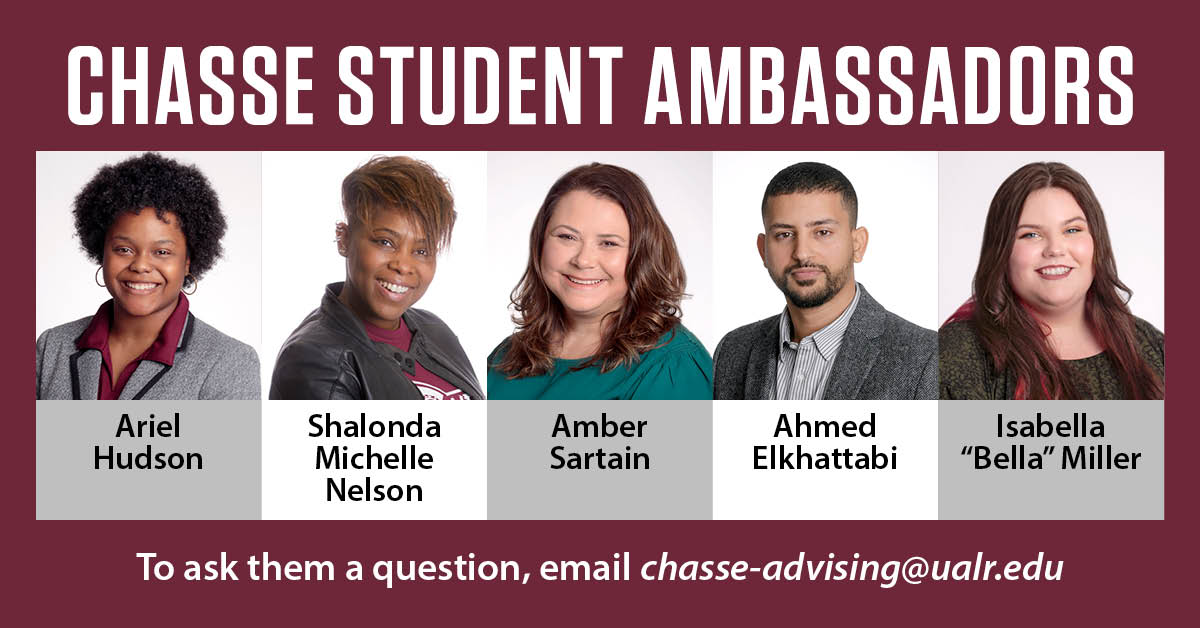 Five University of Arkansas at Little Rock students are making an impact for their fellow students through a new student ambassador program in the College of Humanities, Arts, Social Sciences, and Education (CHASSE).