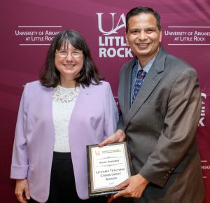 UA Little Rock Chancellor Christina Drale and Amar Kanekar