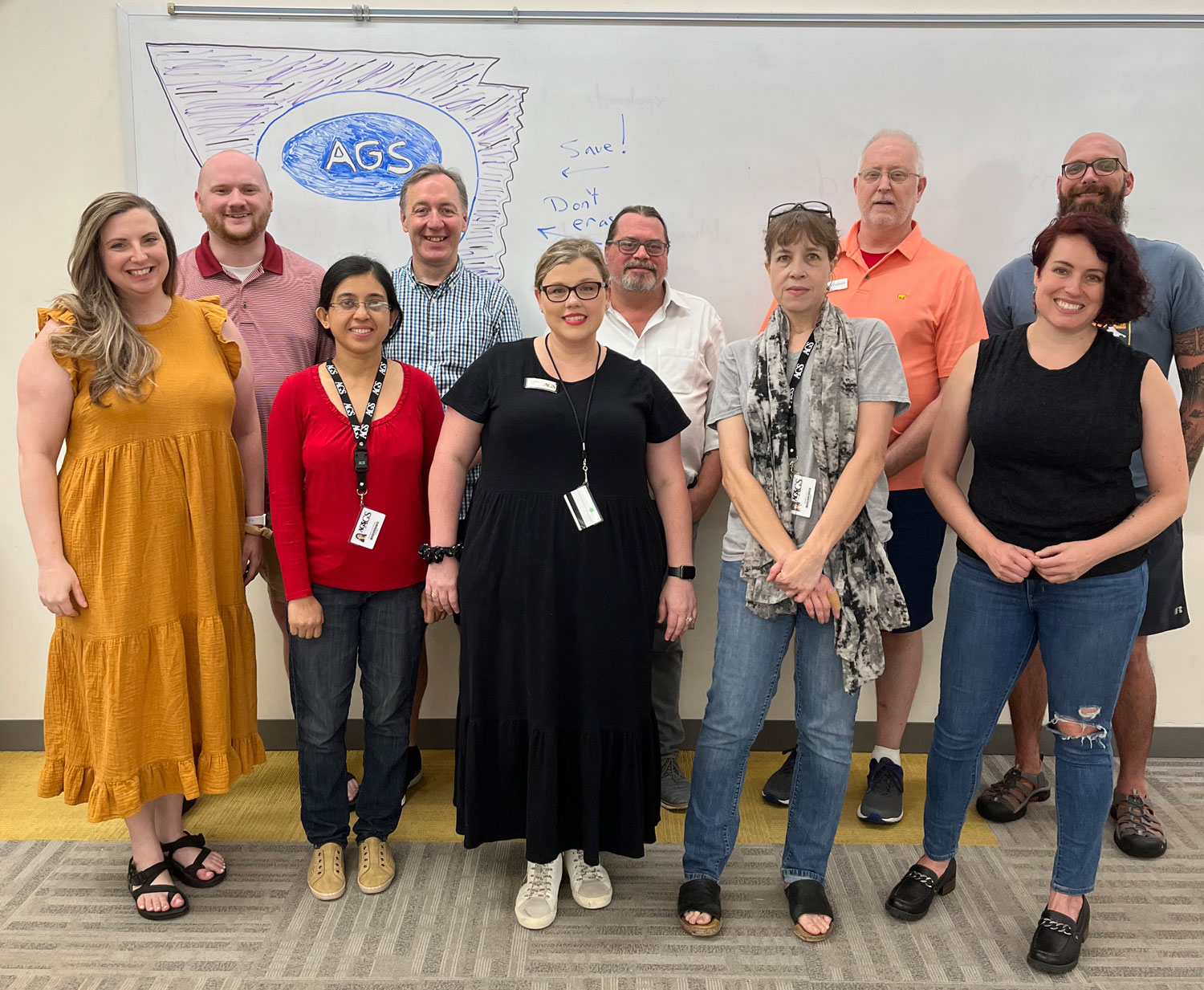 Dr. John Kirk, second from right in back row, teaches at the Arkansas Governor's School with his fellow Area II instructors.