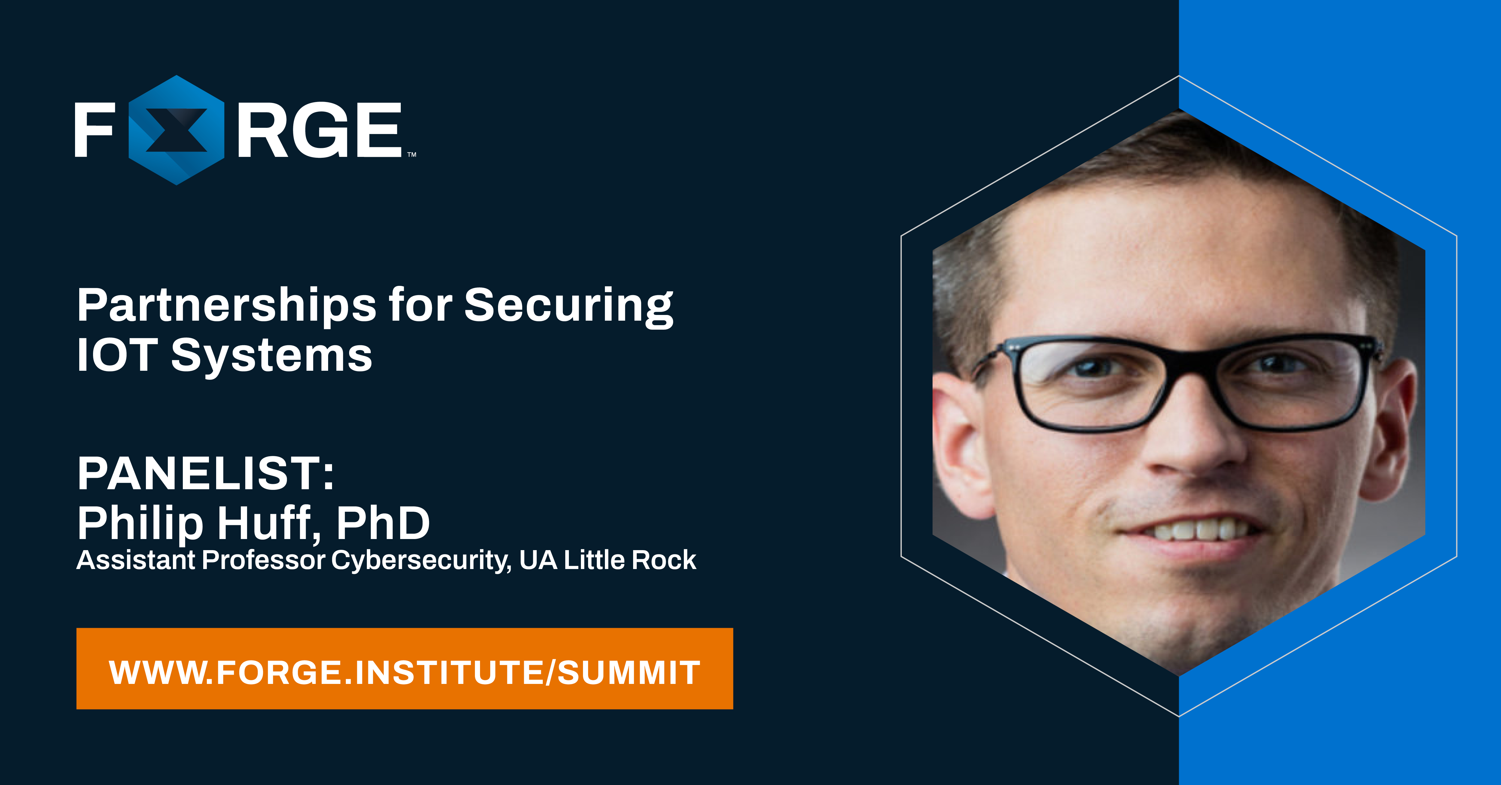 Huff will speak at 3 p.m. Oct. 5. in “Fireside Chat: Partnerships for Securing IOT Systems.” Huff will talk about innovative solutions to improve the security of our nation’s critical infrastructure.