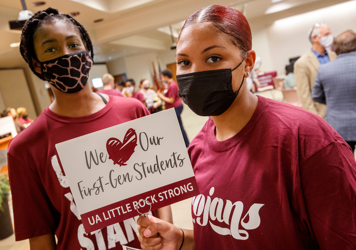 First-generation college students and new transfer students participate in a Welcome Week back to school event on campus.