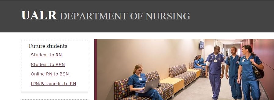 Department of nursing website screen grab