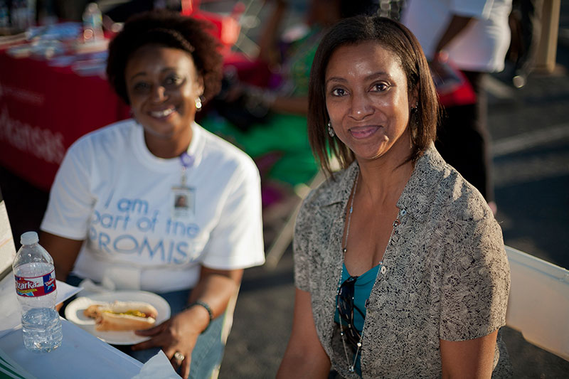 Some of the attendees of a National Night Out observance on the UALR campus