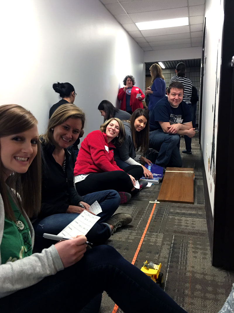 Arkansas elementary school teachers participate in a recent science instruction activity at the University of Arkansas at Little Rock