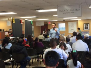 Lopez gives a presentation at the Mexican Consulate in Little Rock, where he presents once a week.