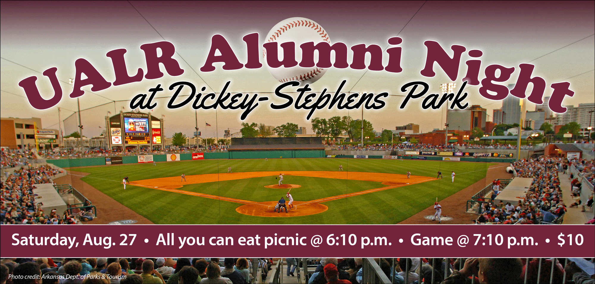 The University of Arkansas at Little Rock will host Alumni Night Saturday, Aug. 27, at Dickey-Stephens Park.