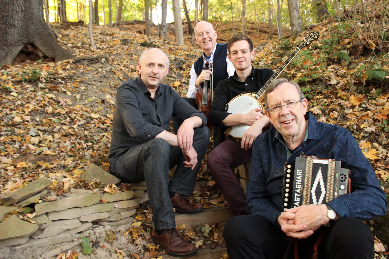 The members of the Brock McGuire Band, from left to right, are Manus McGuire, Denis Casey, Dave Curley, and Paul Brock.