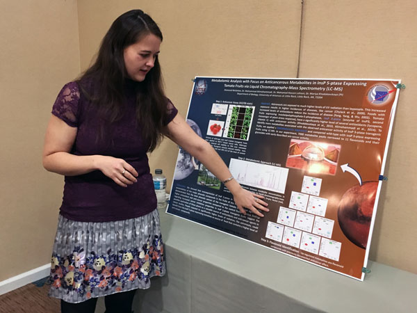 UA Little Rock student Diamond McGehee presents her research at a 2017 NASA conference in Washington, D.C.