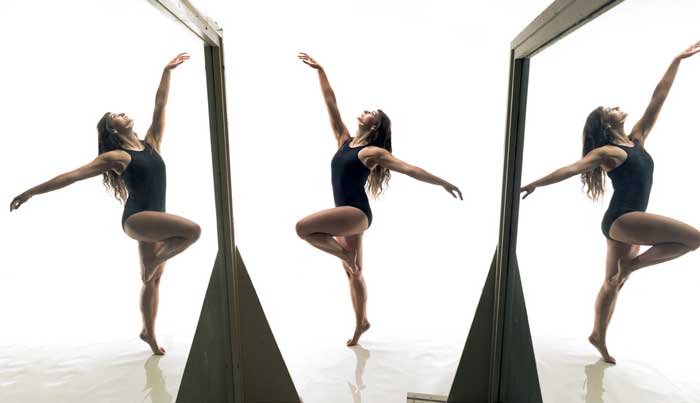 UA Little Rock dance student Taylor Jaggers performs in the Dance Studio.