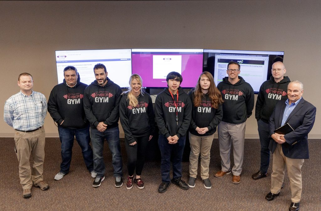 UA Little Rock faculty members and students now work in UA LIttle Rock's CyberGym. Photo by Ben Krain.