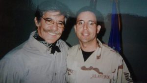 Robert Alvarez is pictured with reporter Geraldo Rivera when Alvarez was deployed in support of Operation Iraqi Freedom in 2007.