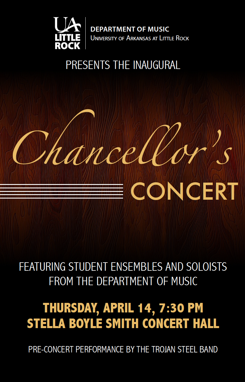 The inaugural Chancellor's Concert will take place on April 14.