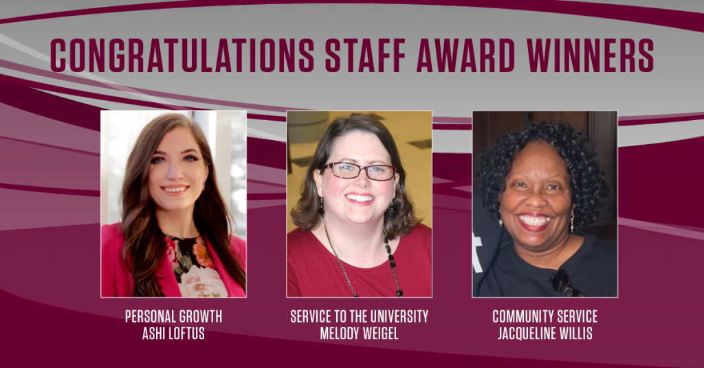 UA Little Rock Staff Senate has honored three of the university’s outstanding staff members for excellence in the areas of service to the university, personal growth, and community service.