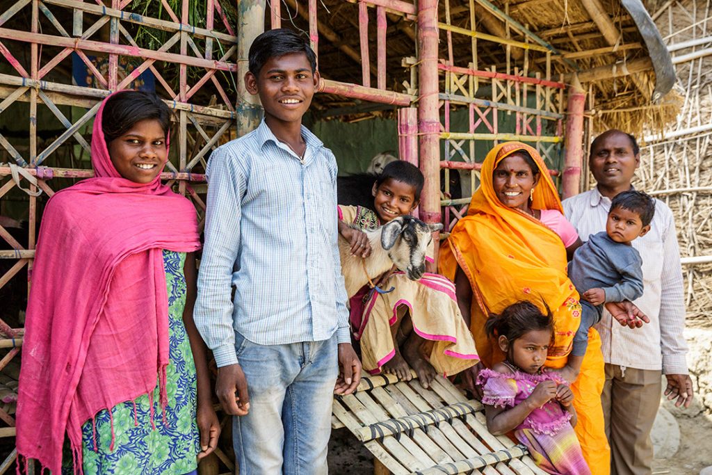 Heifer International is helping this family in Indian in the organization's efforts to end world hunger. Photo by Pranab Aich/Heifer International.