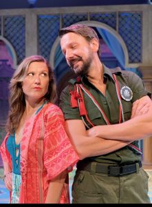 Beatrice, played by Elizabeth Jilka and Benedick, played by Steven Marzolf, star in "Much Ado About Nothing."