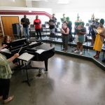 UA Little Rock Choir students rehearse for their June 26 performance at Carnegie Hall.