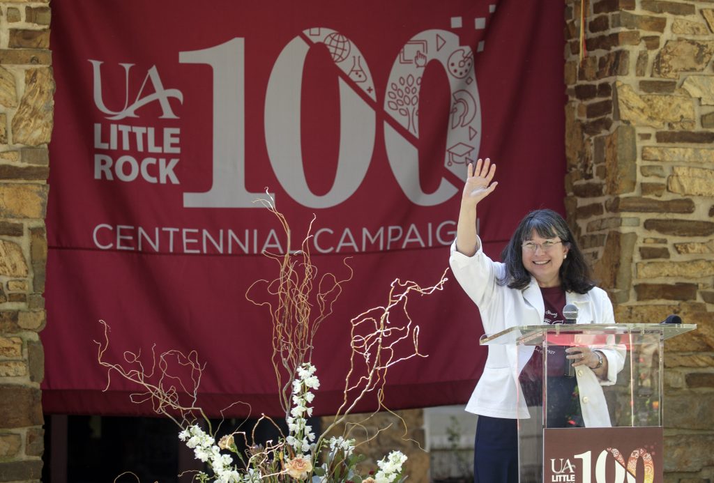 Chancellor Christina Drale announces the start of the Centennial Campaign during BBQ @ Bailey. Photo by Ben Krain.