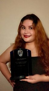 Kassandra Torres receives the 2022 LULAC Student of the Year Award.