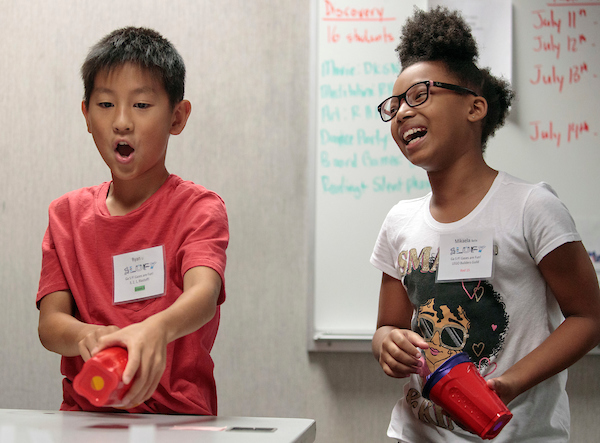 Elementary school children participate in gifted and talented programs during UA Little Rock’s Summer Laureate University for Youth camp.