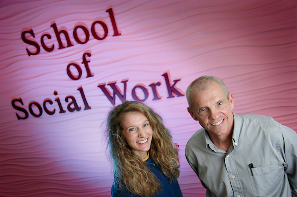 Laura Danforth, left, and Kim Jones, right, are co-directors of the School of Social Work. Photo by Benjamin Krain.