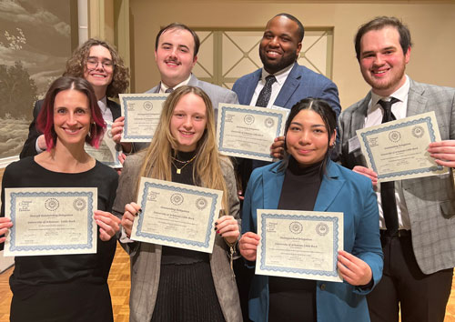 UA Little Rock students won the Overall Outstanding Delegation Award for their representation of the country of Qatar during the Southeast Regional Model Arab League competition.