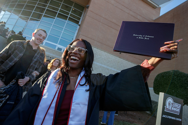 UA Little Rock students are awarded degrees during the Fall 2022 graduation ceremony at the Jack Stephens Center. Photo by Ben Krain.
