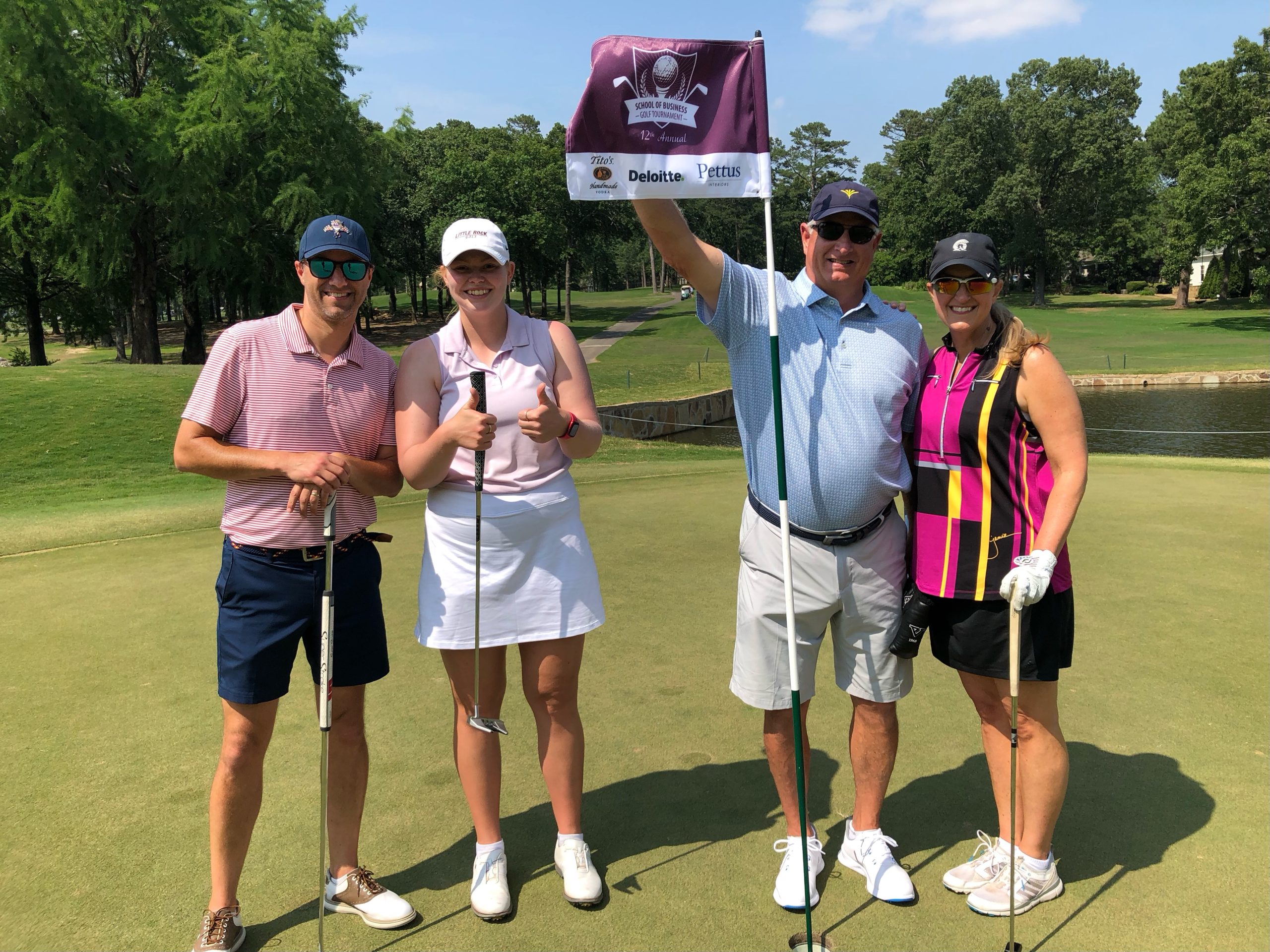 Community supports participate in the 12th Annual School of Business Golf Tournament at Pleasant Valley Country Club. Photo by Nelson Chenault.