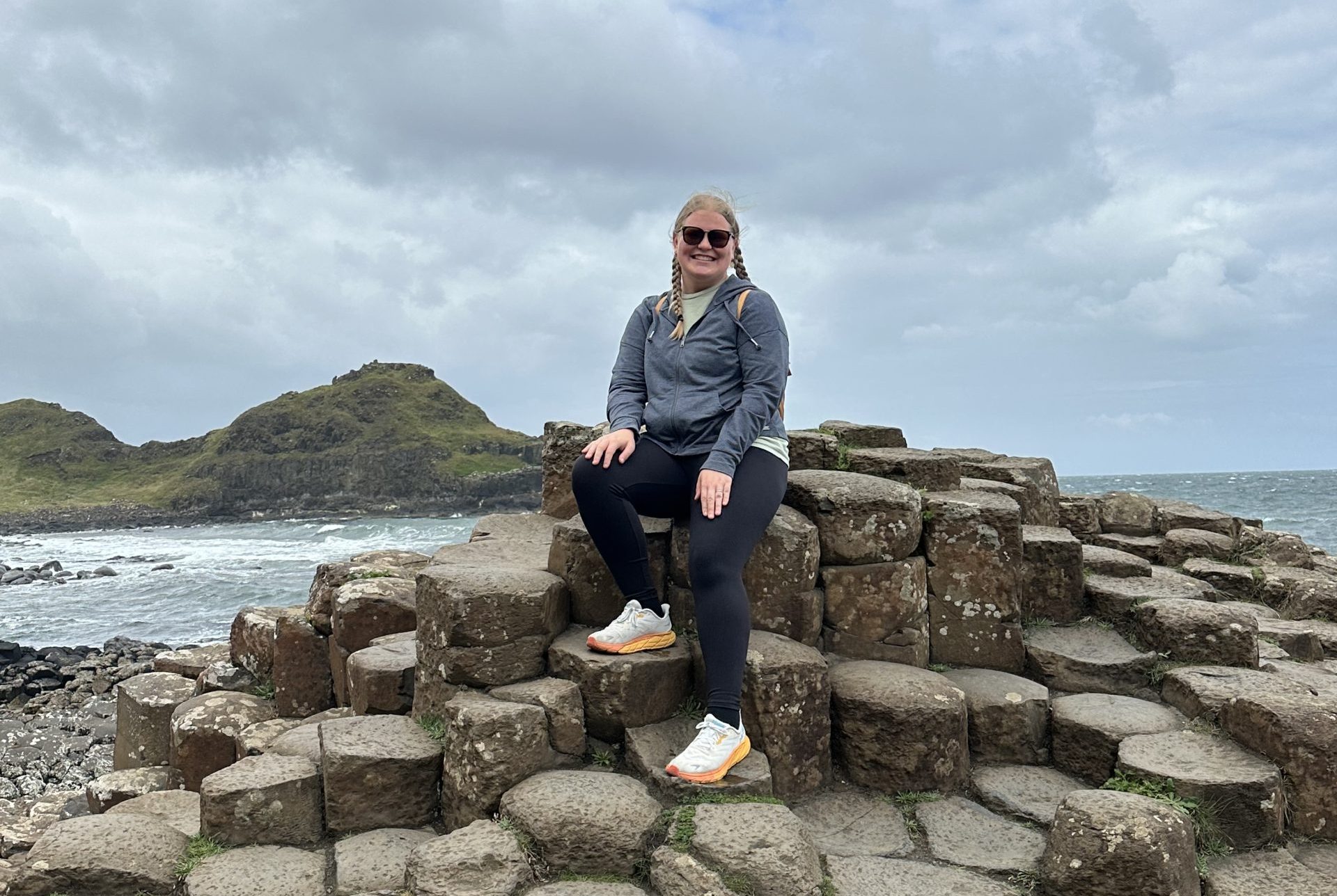 UA Little Rock student Emily DeAtley visits the Giant's Causeway north of Belfast while working abroad in Ireland this summer.