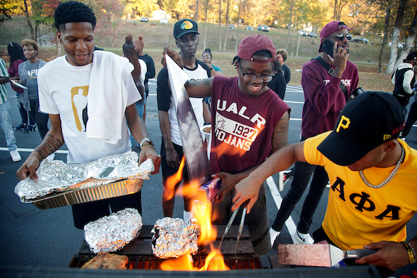 UA Little Rock students tailgate to celebrate the 2022 Homecoming basketball games at the Jack Stephens Center.