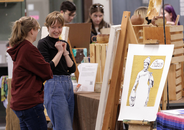 Art and Design students and faculty show off their creations at the Holiday Art Sale and Open House at UA Little Rock. Photo by Benjamin Krain.