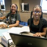 Middle school students participate in the Windstream Girls Code summer program at UA Little Rock. Photo by Benjamin Krain.