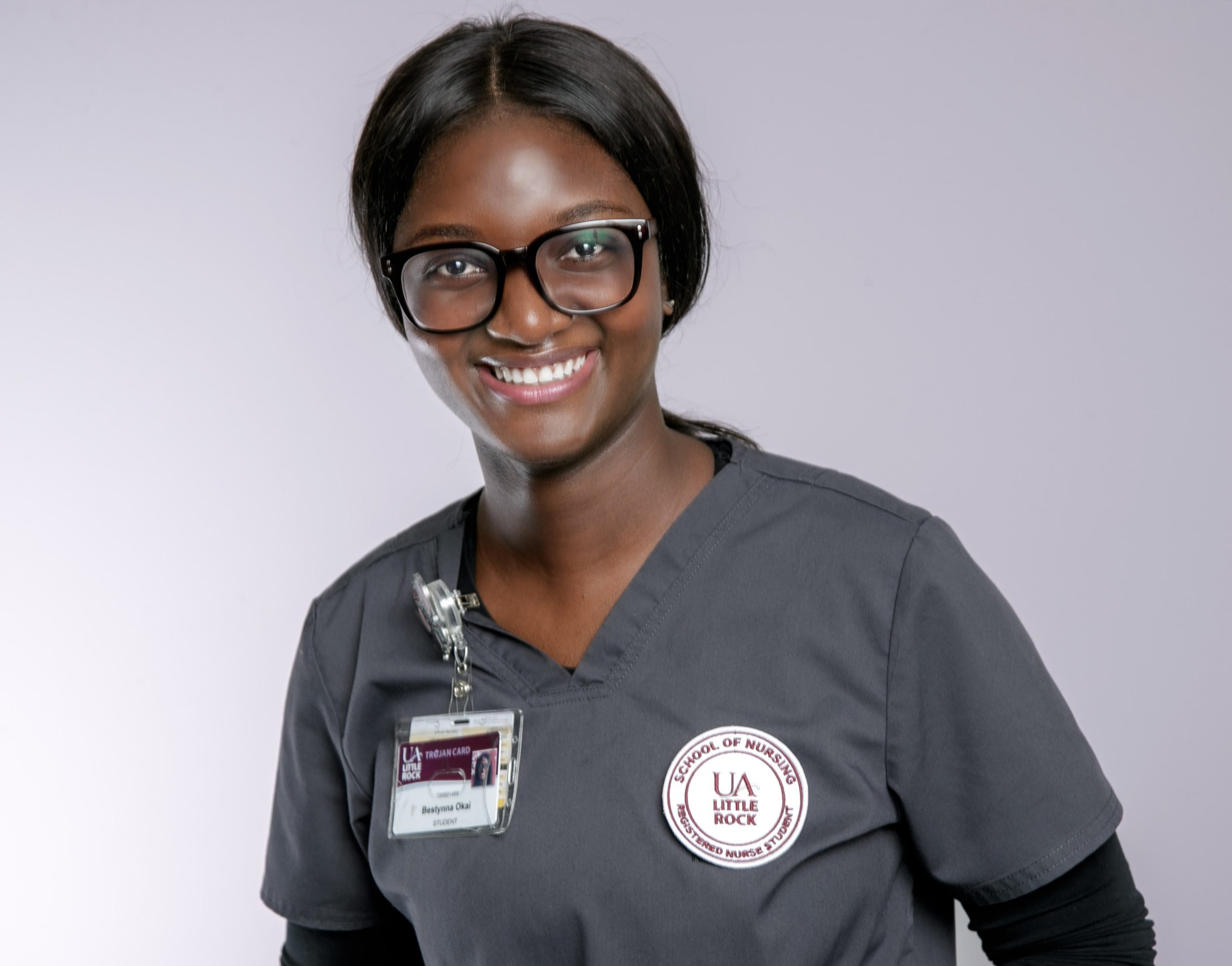 Nursing student Bestynna Okai is one of the Fall 2023 graduates who earned a 100 percent pass rate on her NCLEX exam. Photo by Benjamin Krain.