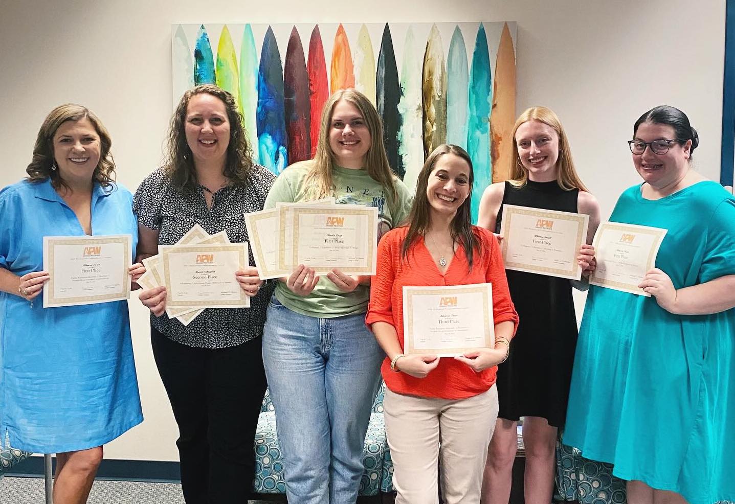 These six members of the UA Little Rock Communications and Marketing team won 25 awards in the Arkansas Press Women Professional Communication Contest!