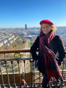 Heather High visits the Eiffel Tower in Paris, France. 