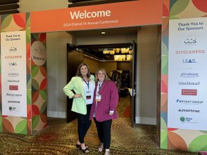 Dr. Carrie Phillips, left, is shown will fellow CASE Member Lisa Vasquez, right, at the 2024 CASE District IV Conference in San Antonio, Texas. 