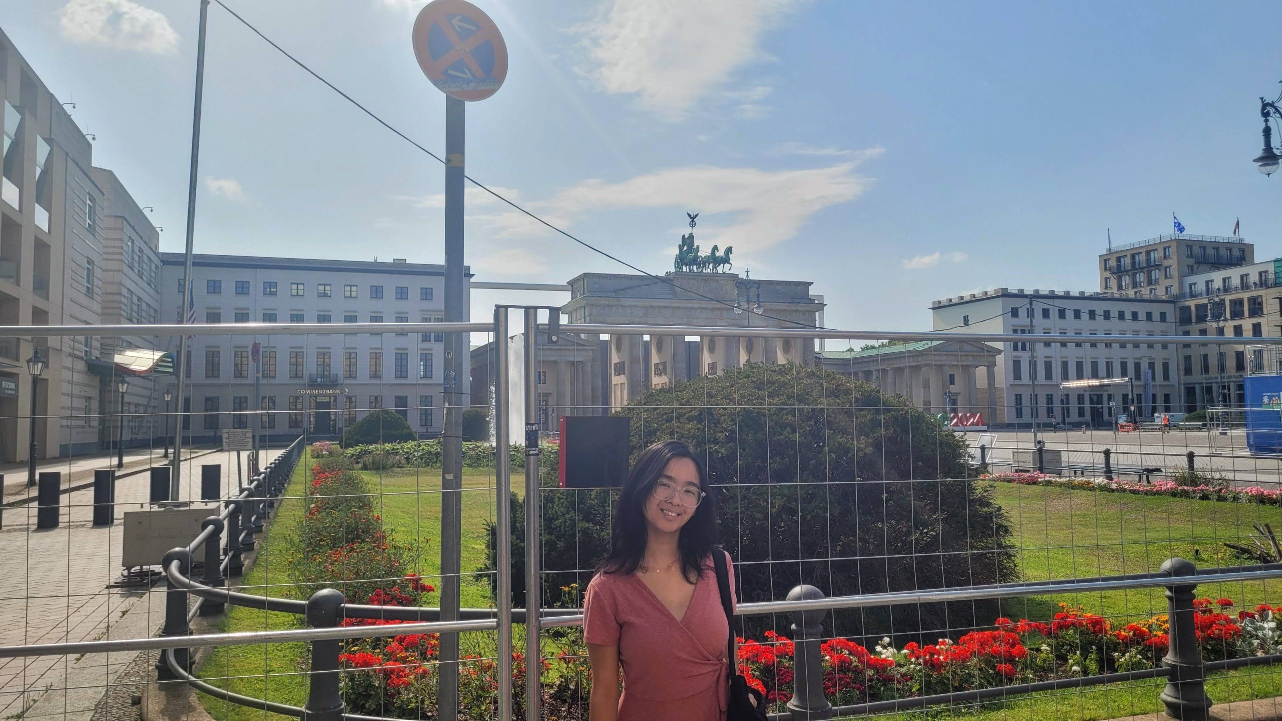 UA Little Rock student Selin Wei visits the Brandenburg Gate in Germany.