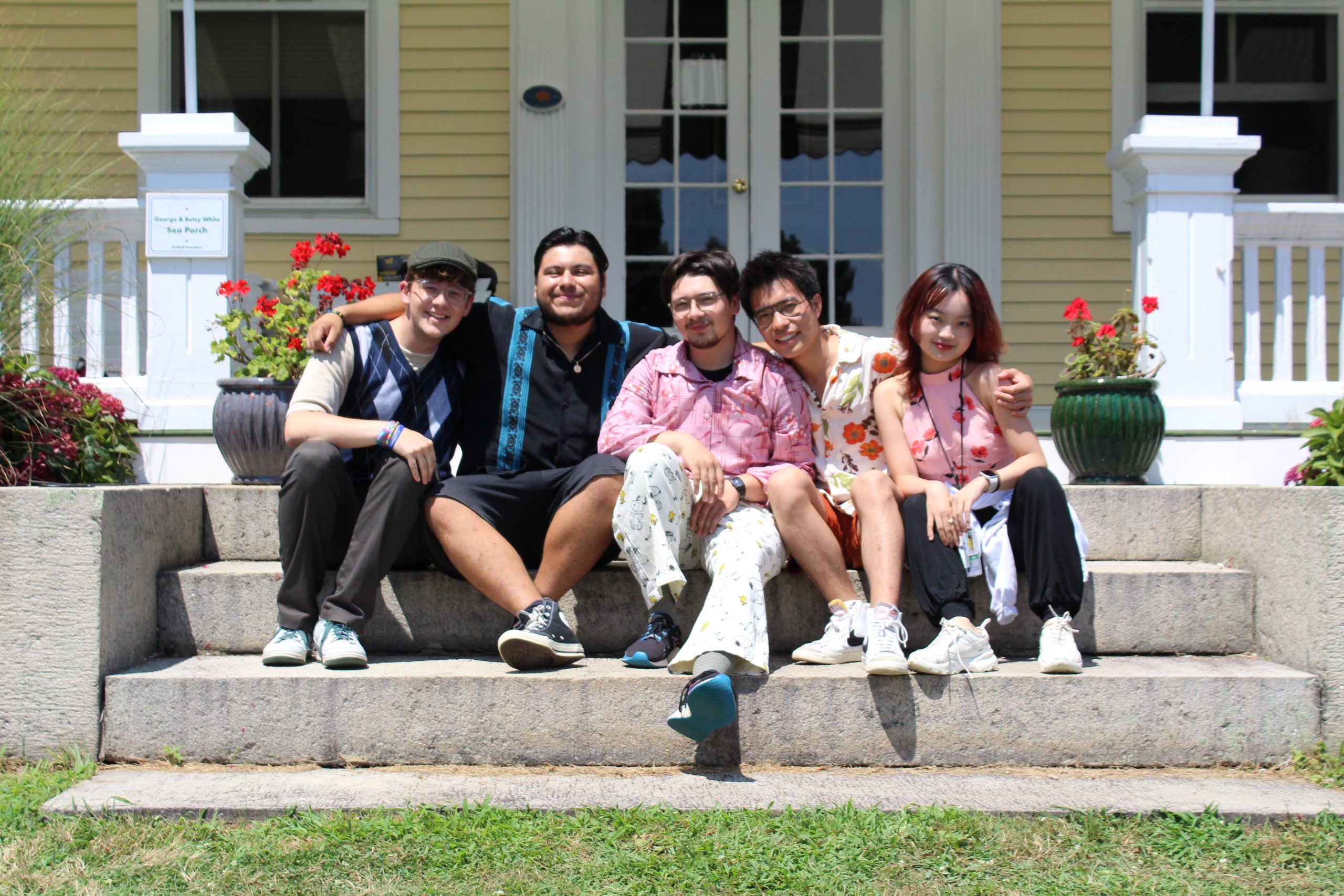 UA Little Rock student Lance Beckman, left, is shown with the directors at the Summer Theatermakers Directing Intensive at the Eugene O'Neill Theater Center Sun Porch. Shown from left to right are Lance Beckman, Miguel Ángel Lopez, Ski Gozo, Leo Yihan Wang, and Skye Lu.