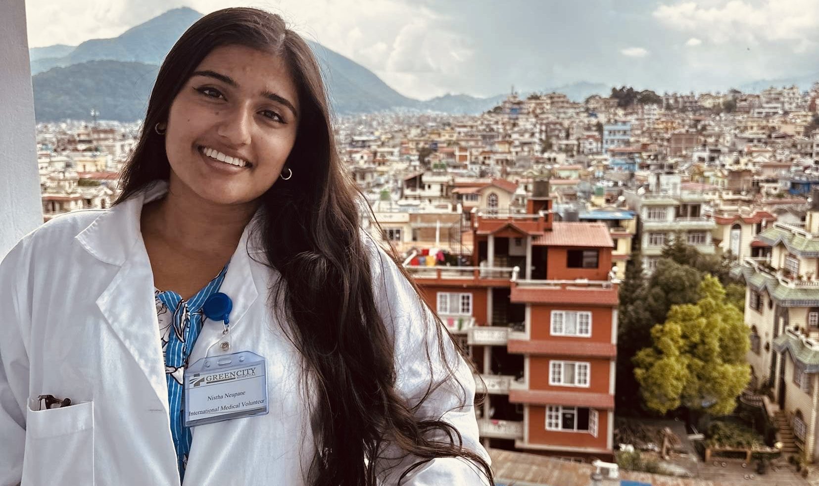 Nistha Neupane interns at the Green City Hospital in Kathmandu.