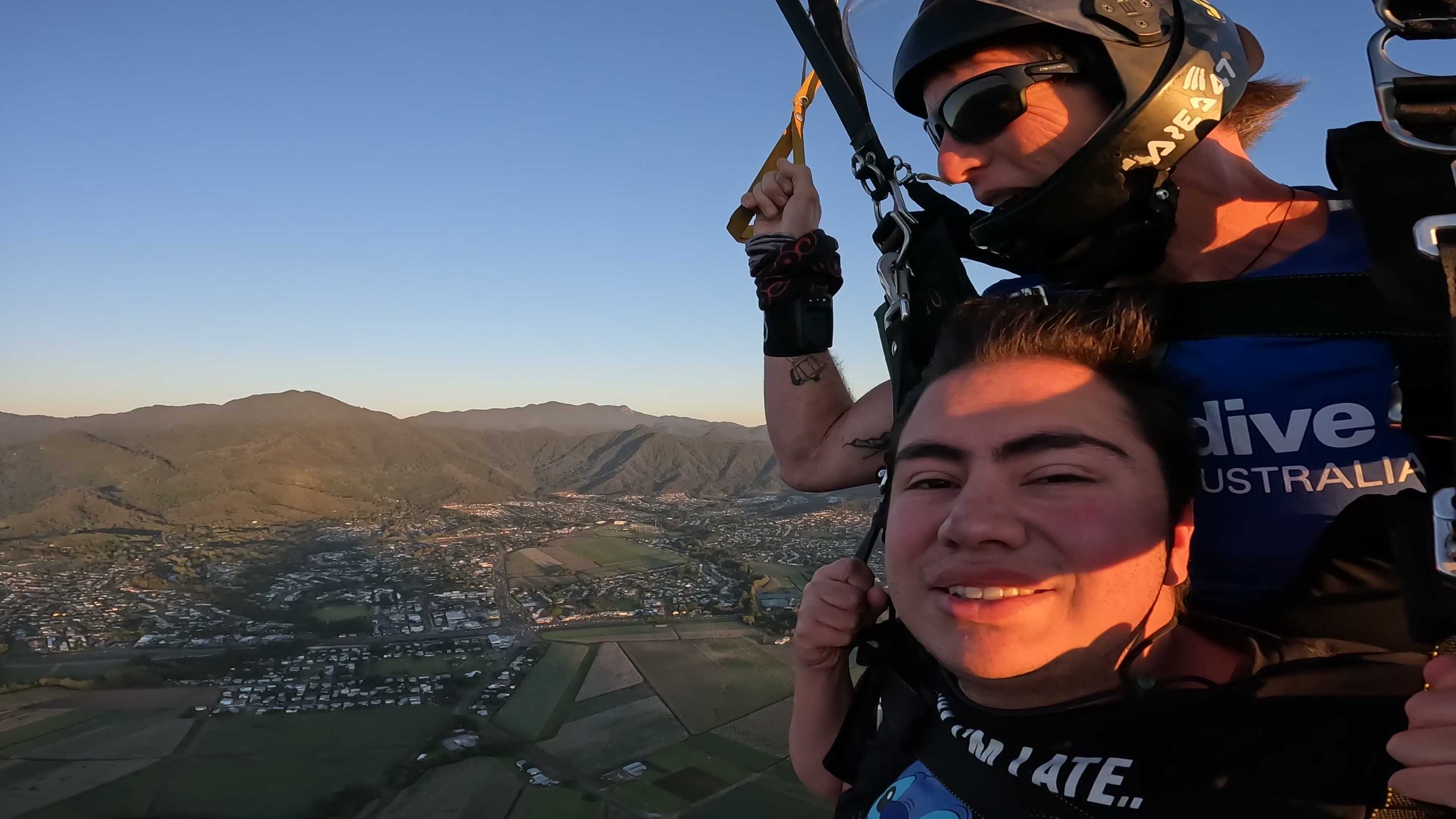 Ramsey Alhajjaj skydives over the city of Cairns, Australia.