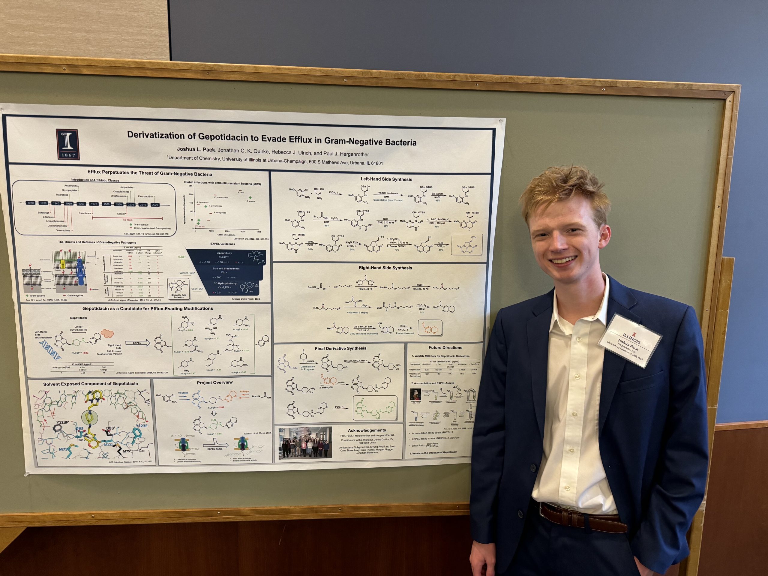 Joshua Pack presents his research at the University of Illinois Urbana-Champaign.