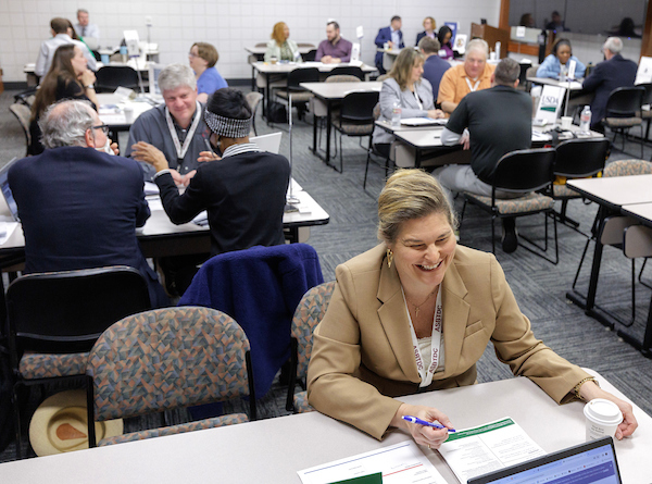 ASBTDC employees help entrepreneurs during the America's Seed Fund national tour. Photo by Benjamin Krain.