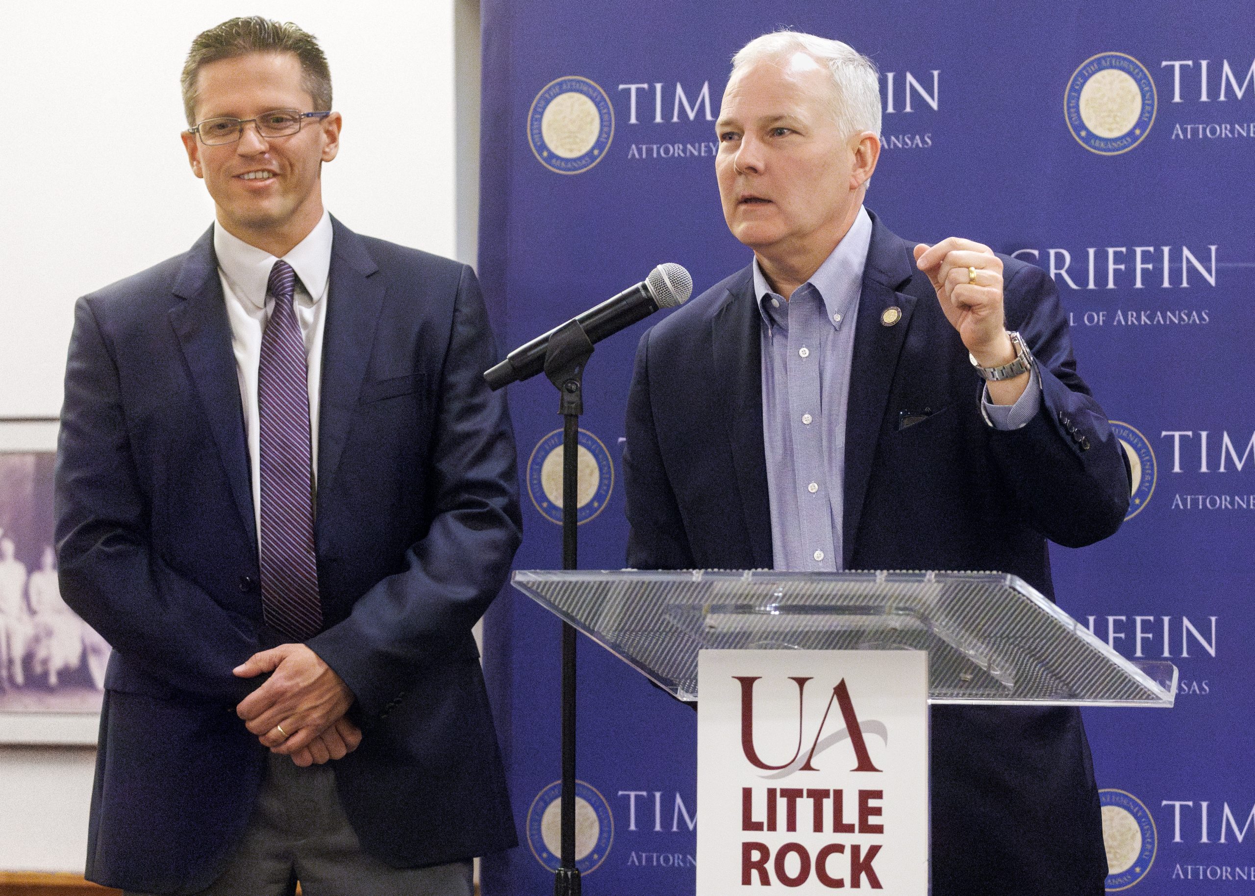 Arkansas Attorney General Tim Griffin has announced a $1 million grant to the University of Arkansas at Little Rock to establish a Cyberspace Operations Research and Education Center. Photo by Benjamin Krain