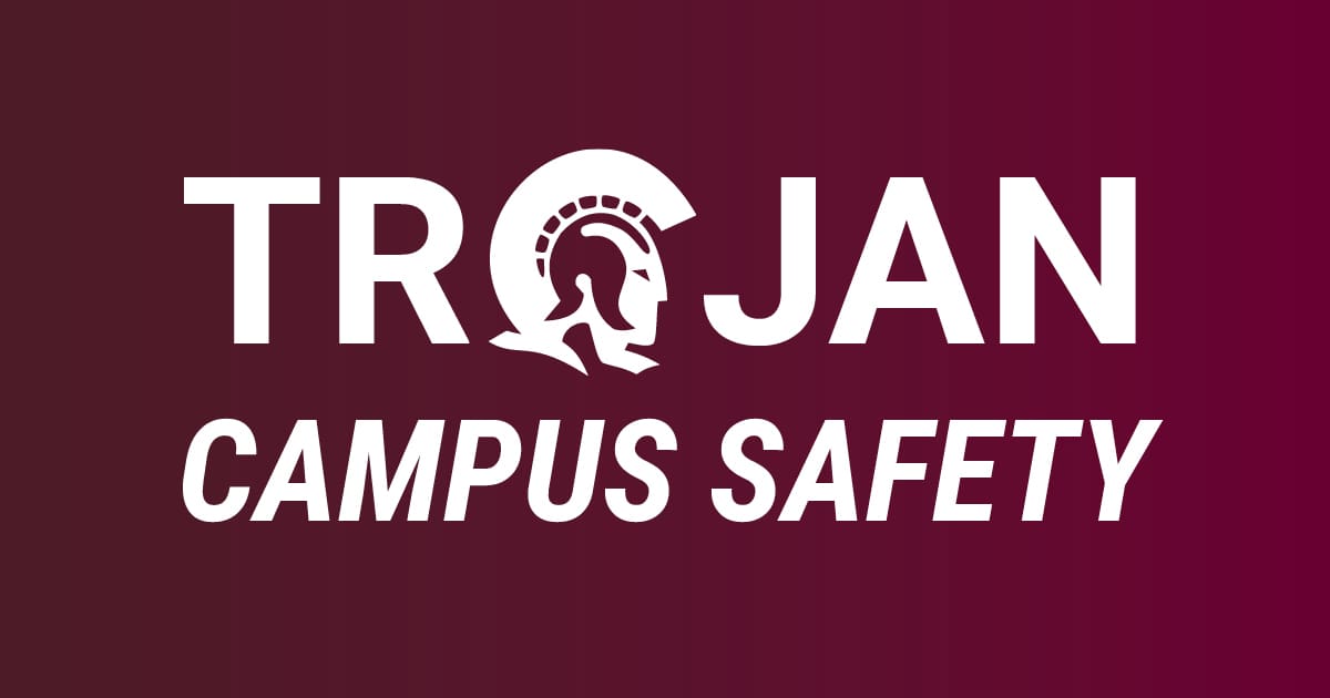 The Trojan Campus Safety App includes a variety of useful tools to help keep the campus community safe, including push button calls to the Department of Public Safety for immediate response during an emergency; anonymous messaging for reporting suspicious activity, crimes in progress, and safety concerns; and a virtual escort feature.