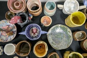 Members of the public were able to peruse a wide variety of art pieces from the School of Art and Design. Photo by Ben Krain. 