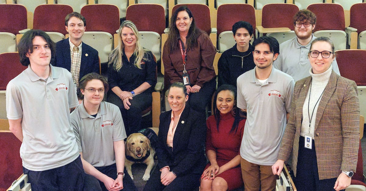 Industry experts from the Arkansas Attorney General’s Office visited the Cybersecurity Club at UA Little Rock, giving students an inside look at the intersection of cybersecurity, digital forensics, and law enforcement. Photo by Benjamin Krain.
