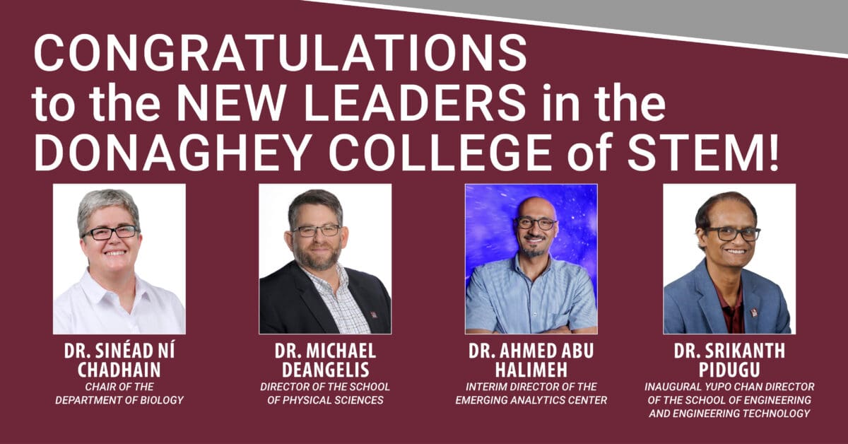 The University of Arkansas at Little Rock has announced several key leadership appointments in the Donaghey College of Science, Technology, Engineering, and Mathematics.